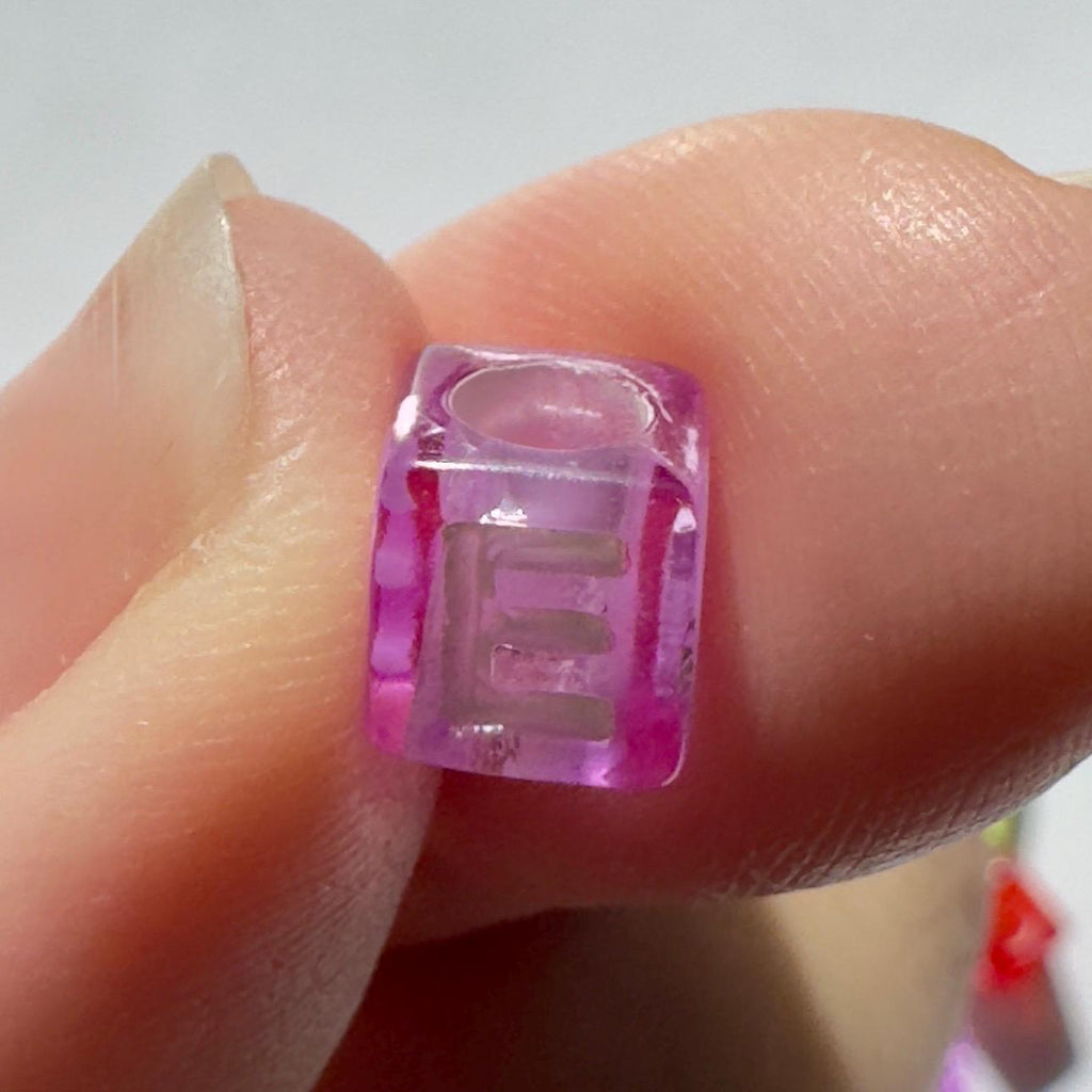 Translucent Alphabet Cube Beads, Vertical Hole, DIY Jewelry Supplies