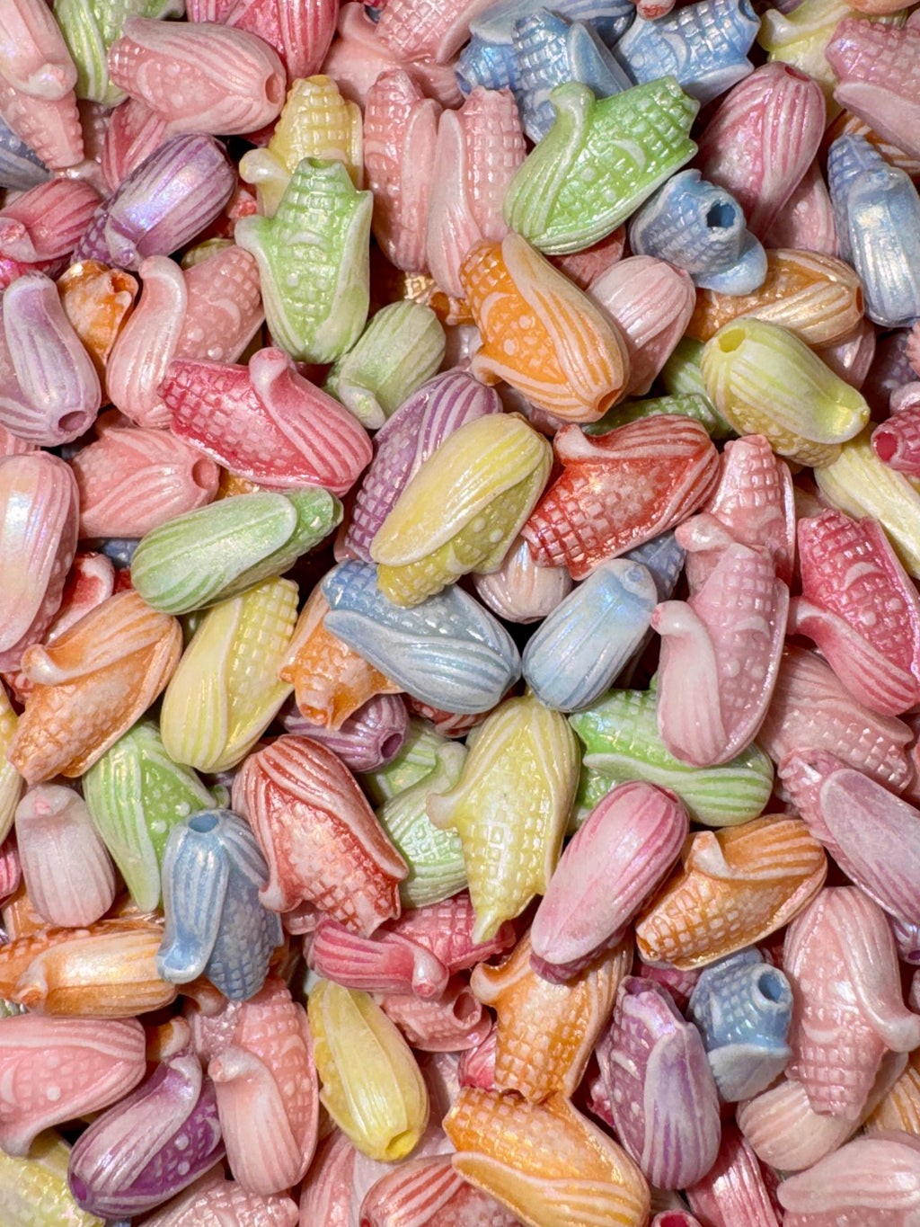 Pastel Smiling Corn Beads, Kandi Crafts, Kawaii Jewelry (100 pcs, 11.5mm)