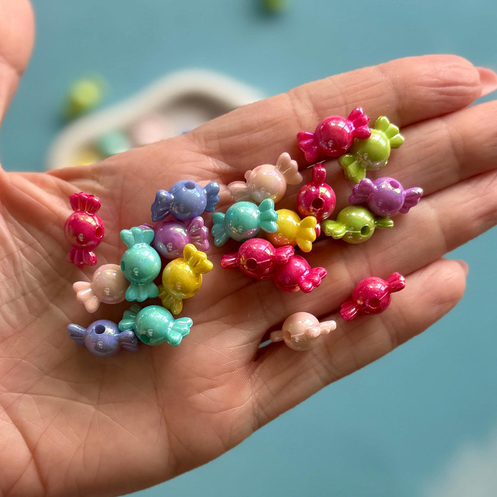 AB Coated Candy Beads, 17mm, Hole: 2.5mm, Acrylic, 50 pcs