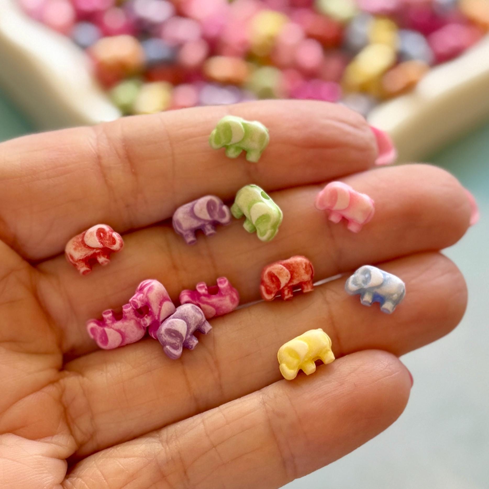 Tiny Elephant Beads, 6mm, Hole: 1.5mm, 200 pcs