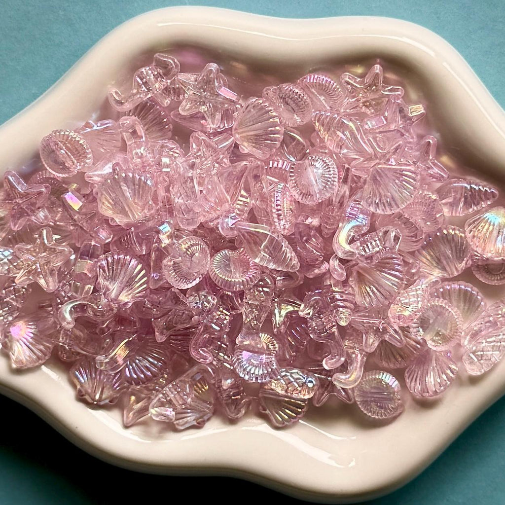 Marine Life Beads, 100 pcs, Acrylic, Hole: 1.5mm