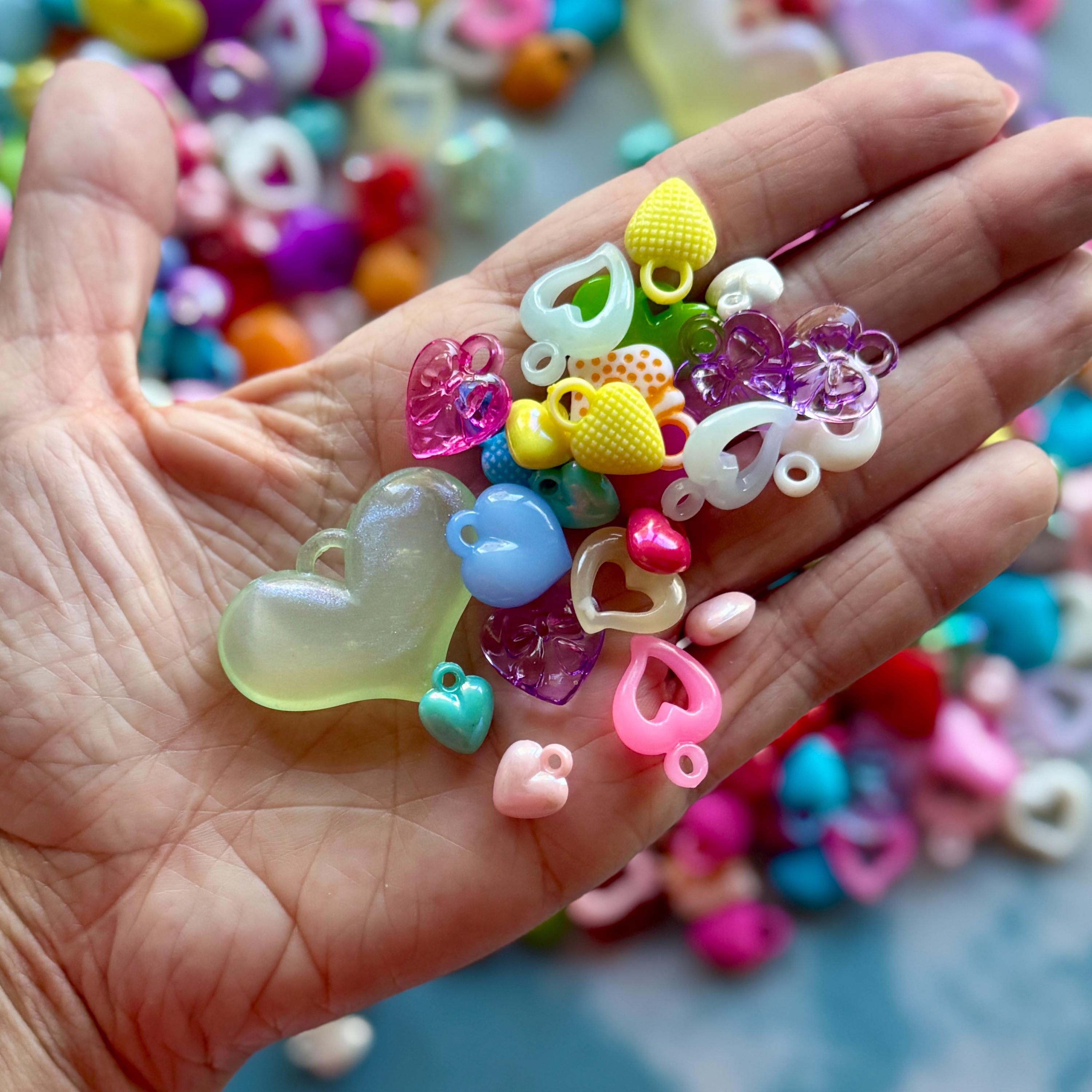 Heart Charm Mix! So Many Kinds of Heart Charms, 100 pcs