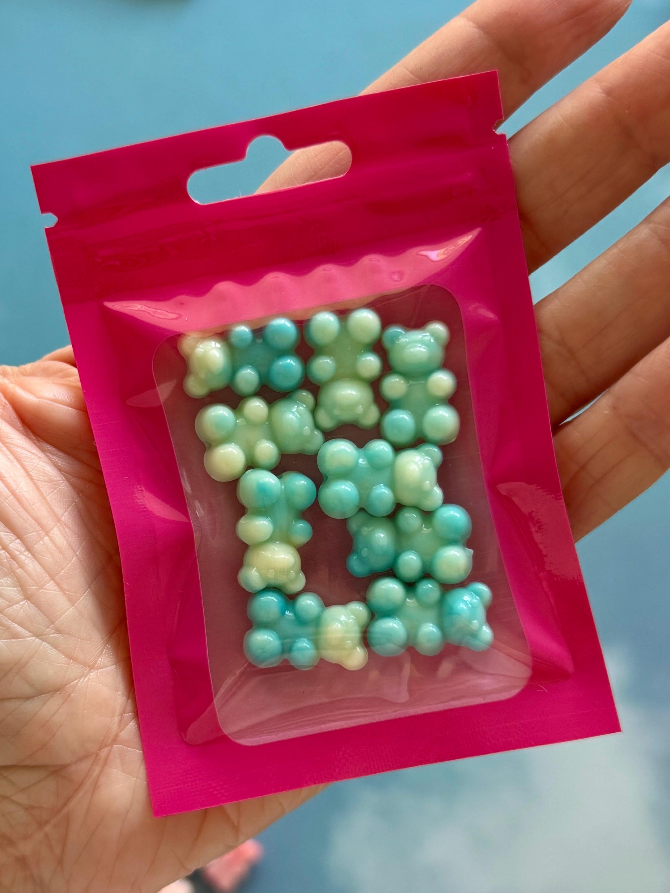 10 pcs Faux Gemstone Teddy Gummy Bear Beads, 18.5mm, 1.6mm hole