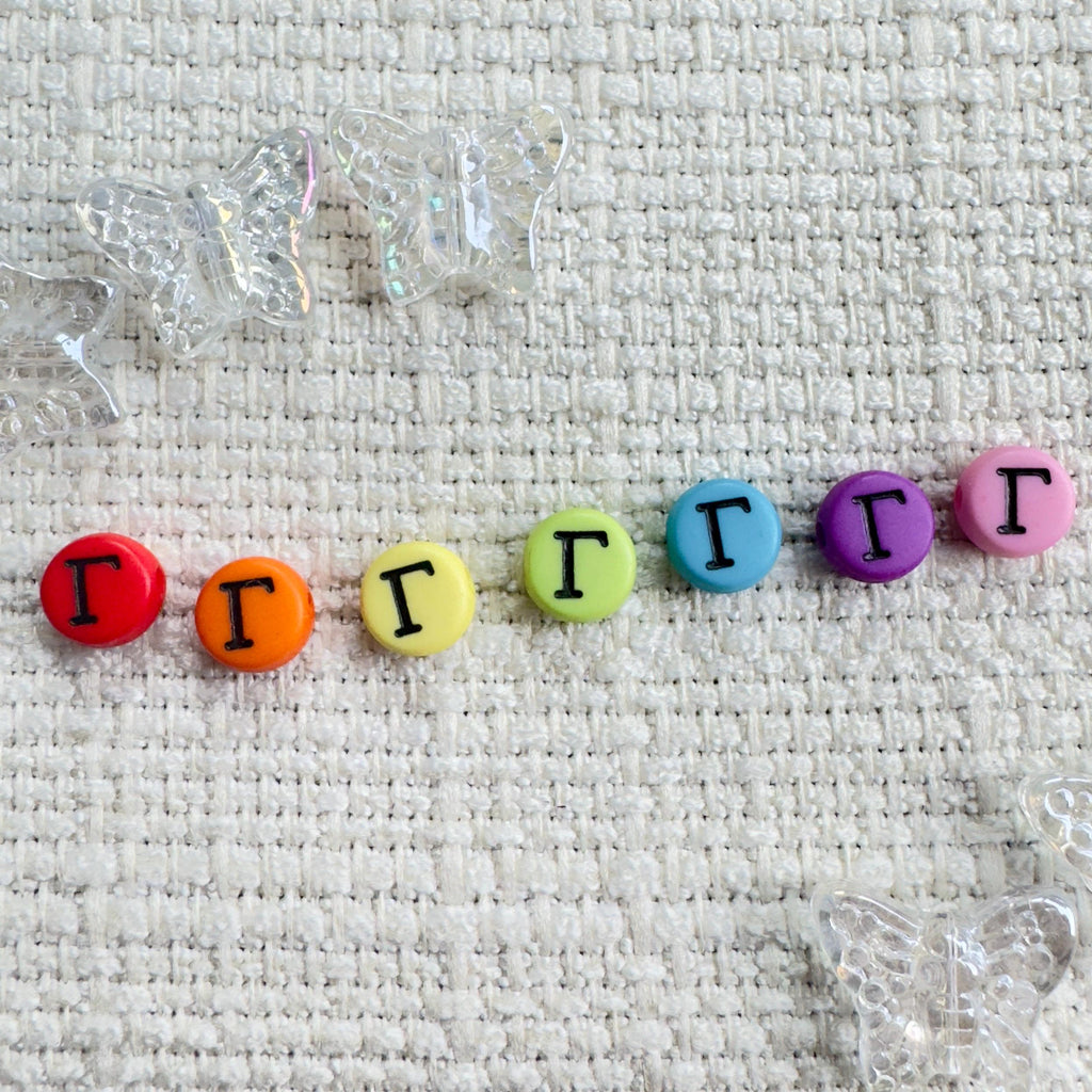 Colorful Greek Letter Beads: Sorority Fraternity DIY Bracelets (7x4mm, 10pcs)