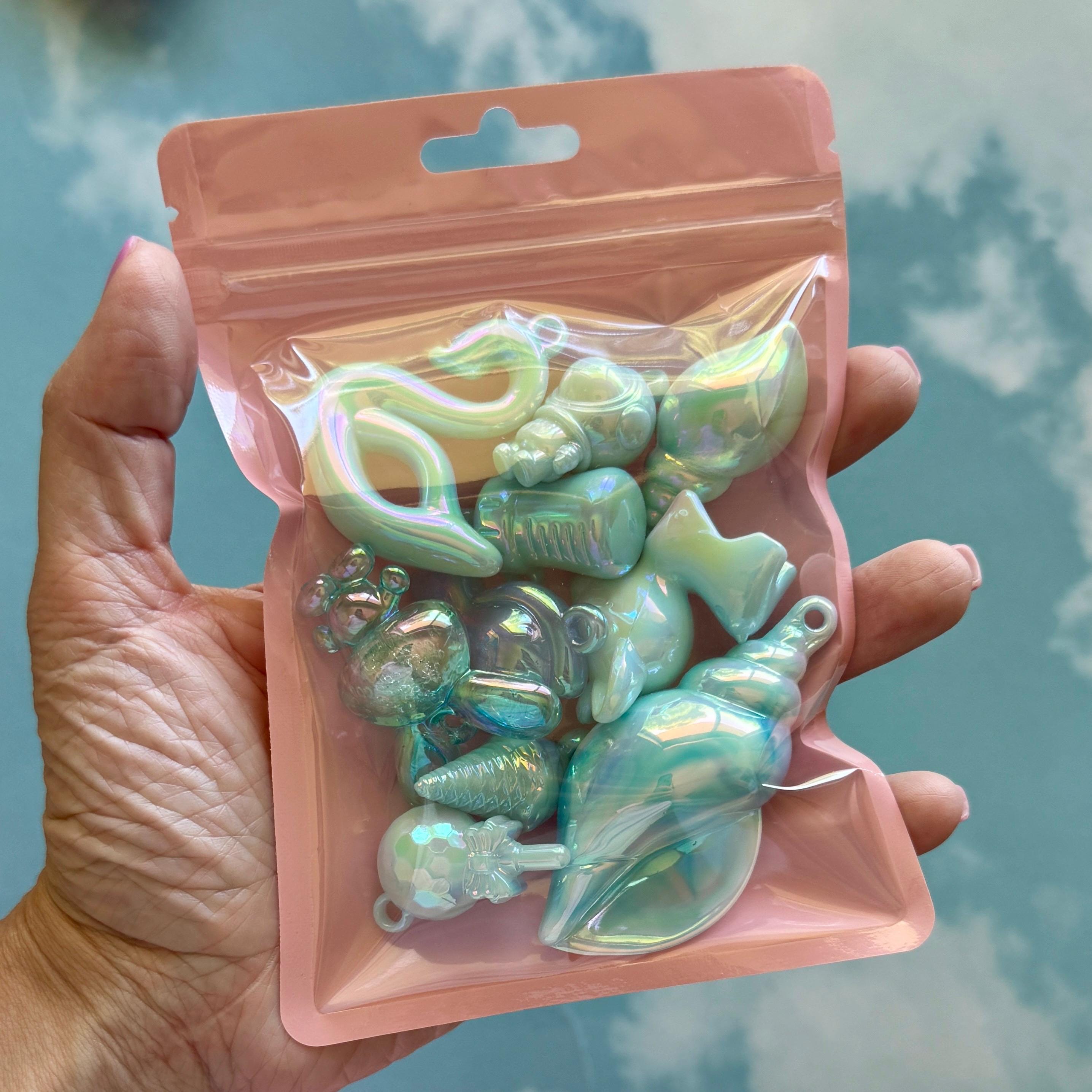 10 pcs Chunky UV Charm Mix, Bead Soup, Kawaii Y2K Kandi Charm Mix, for Crafts, Keychains, Purse Charms
