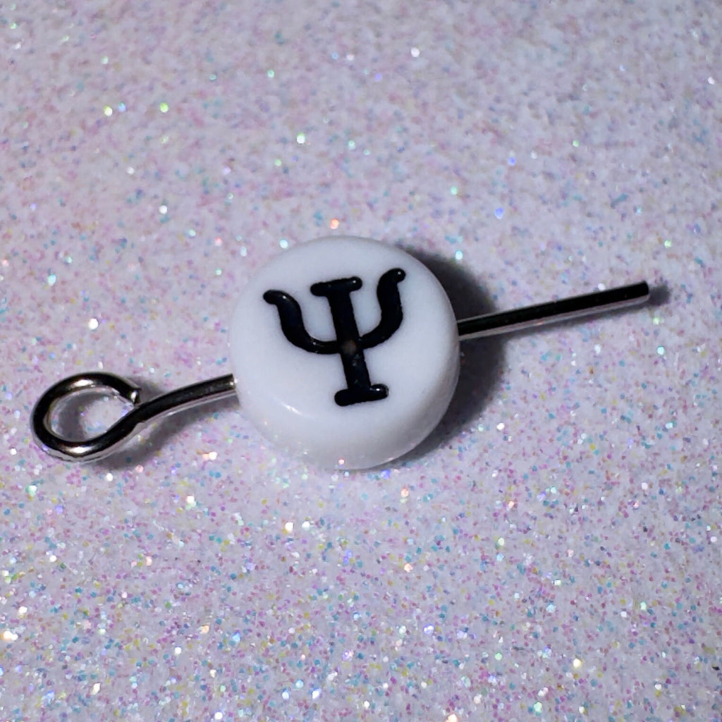 100 Greek Letter Psi Beads: DIY Sorority Bracelet Accessories (7mm)