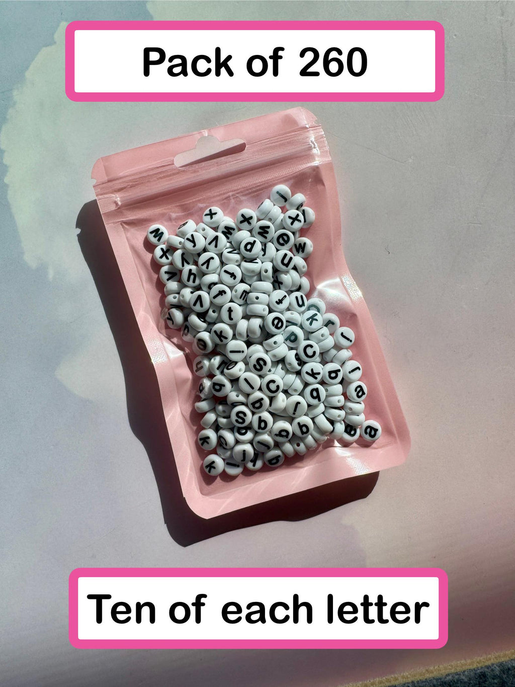 lowercase beads!!! Acrylic, 7mm, Choose Your Quantity