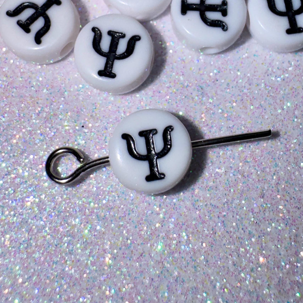 Greek Letter Beads, Sorority Fraternity Jewelry (7x4mm)