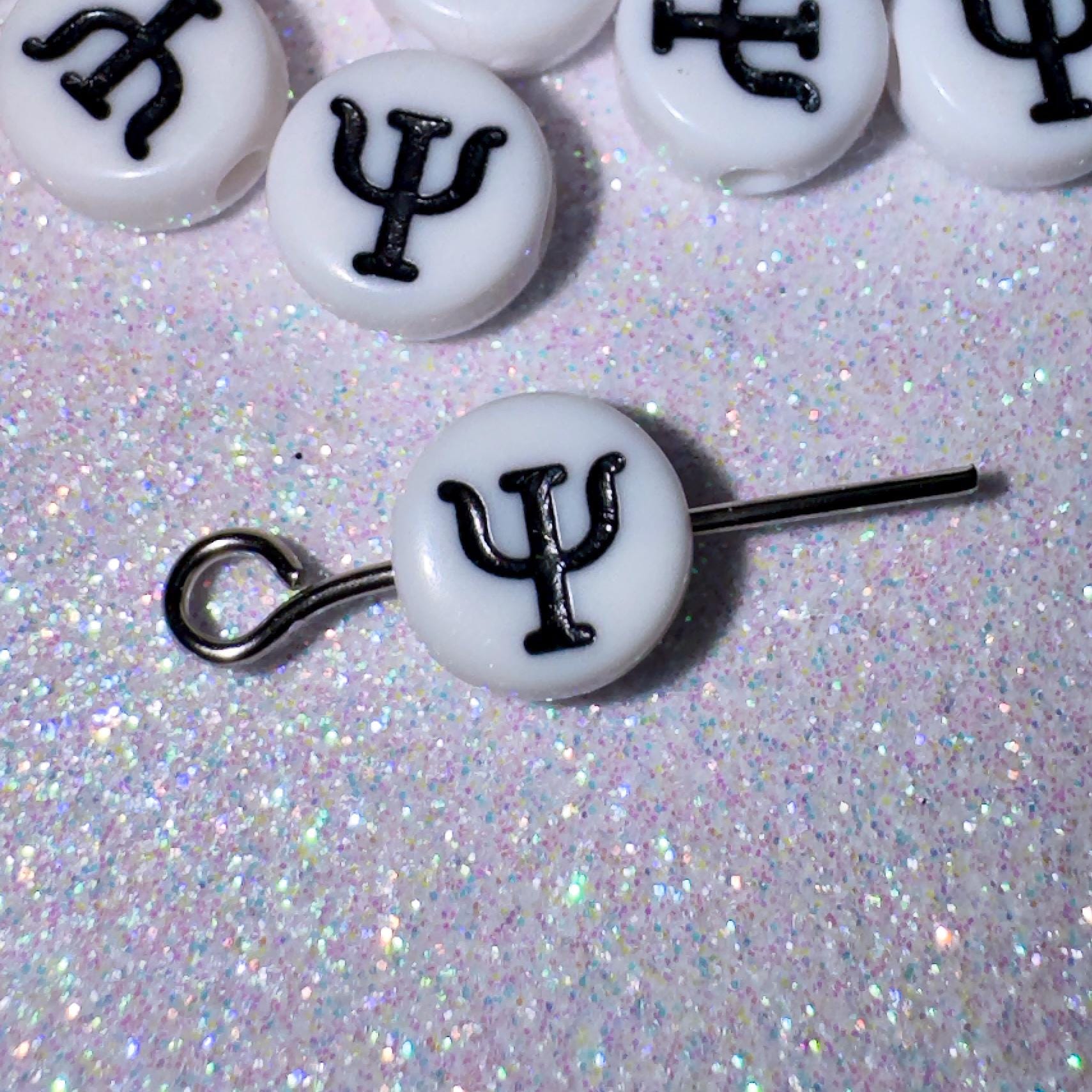 Greek Letter Beads, Sorority Fraternity Jewelry (7x4mm)