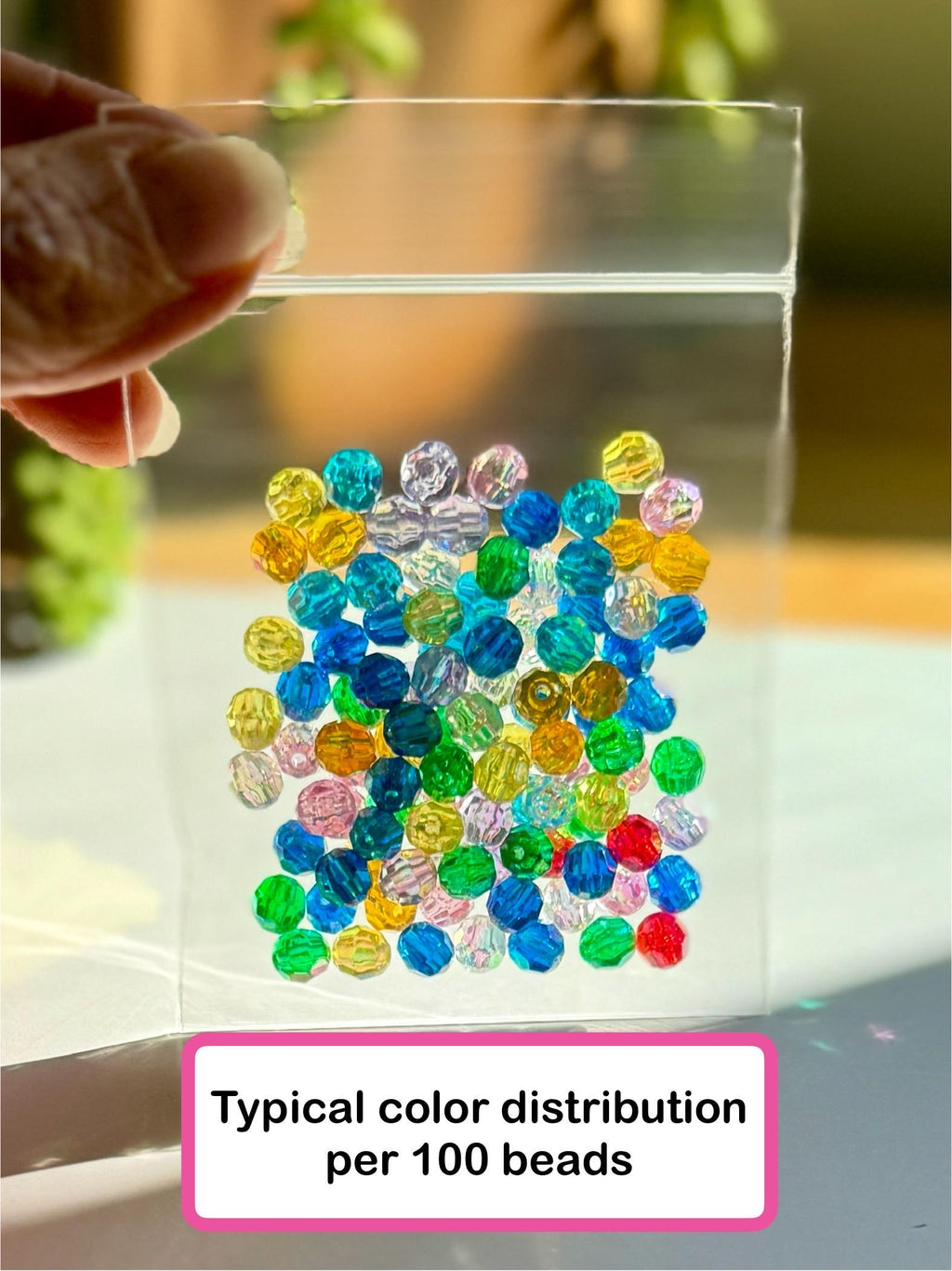 100 pcs 6mm AB Faceted Spacer Bead Mix, Hole: 1mm