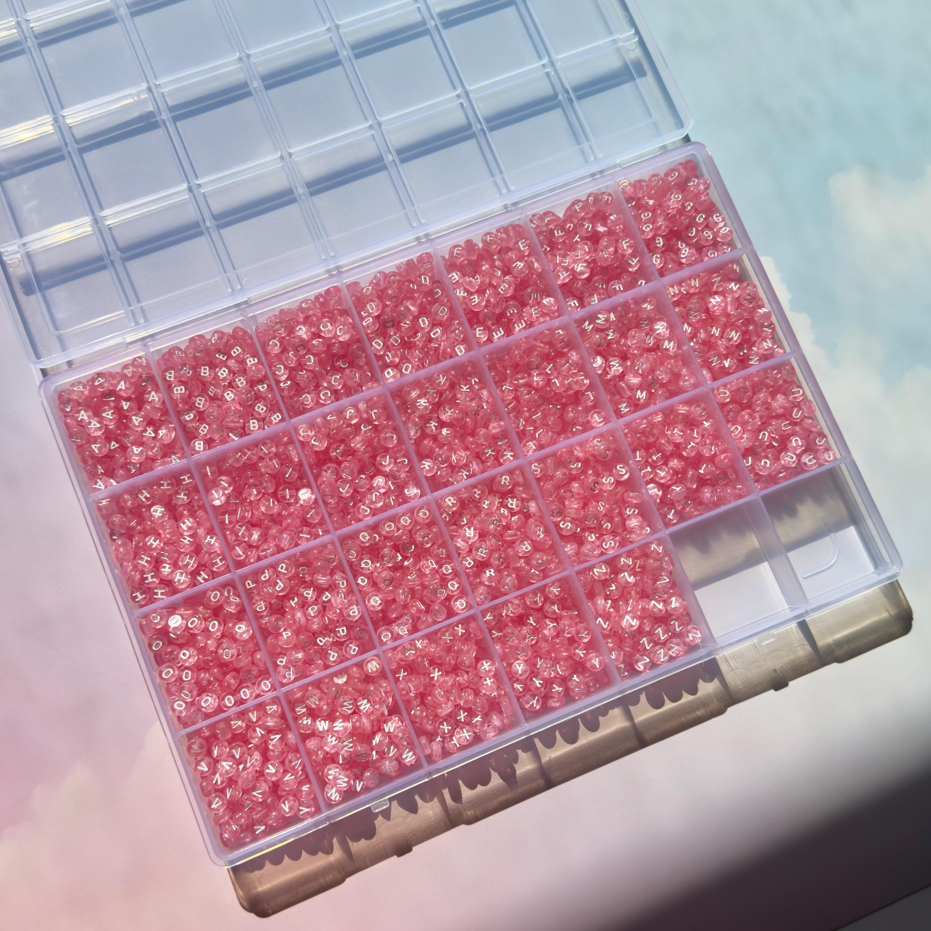 Pink Alphabet Bead Kit (2600 pc): Acrylic Letter Beads for Kandi & Friendship Bracelets