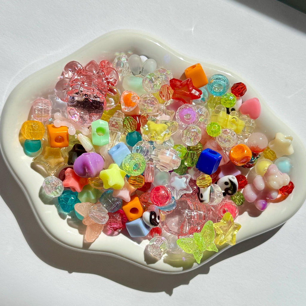 Bead Bags! Mystery Kawaii Kandi Kidcore Color-Themed Bags of Beads, Bead Scoop, 100 pcs