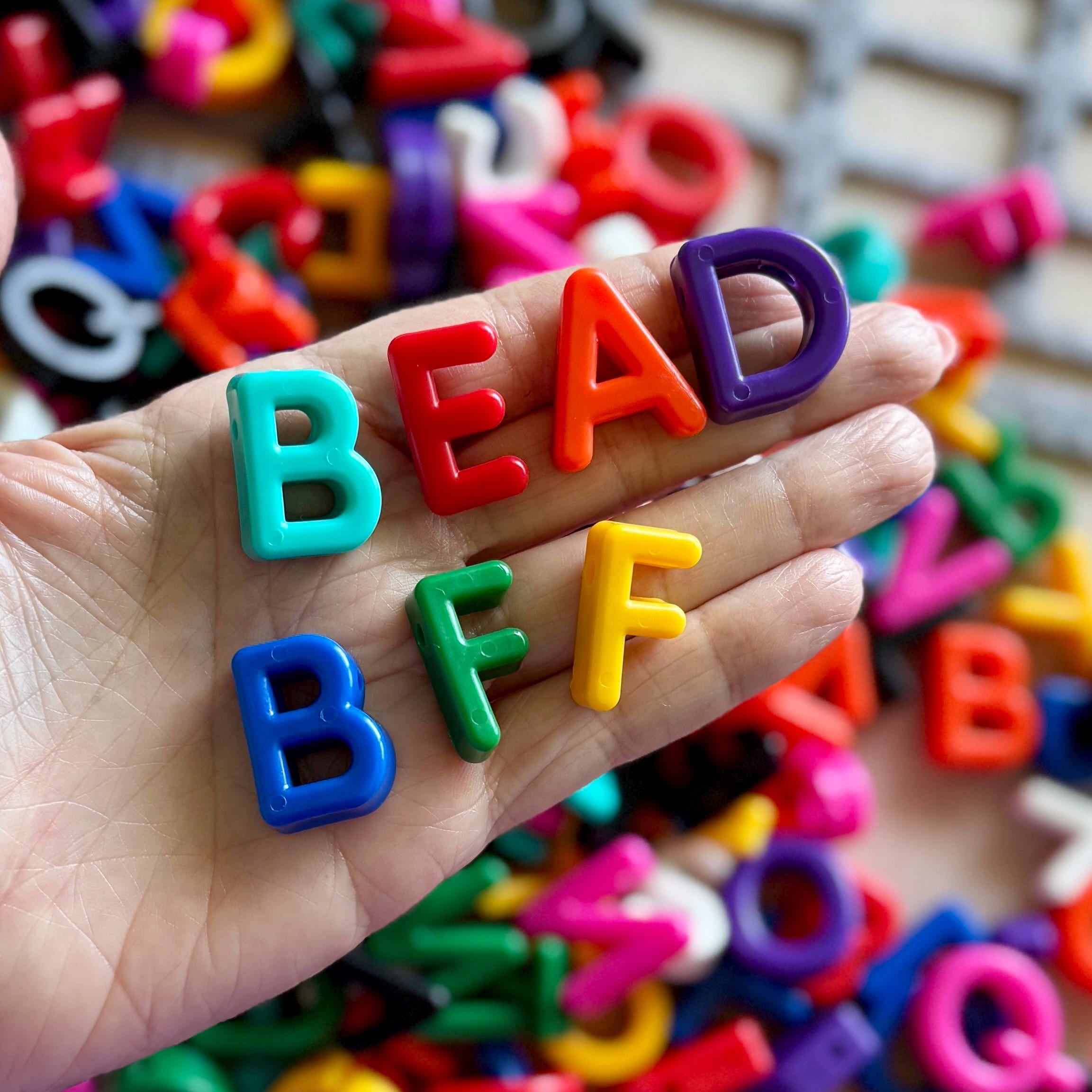 Large Individual Letter Beads, 1”, 3mm Hole