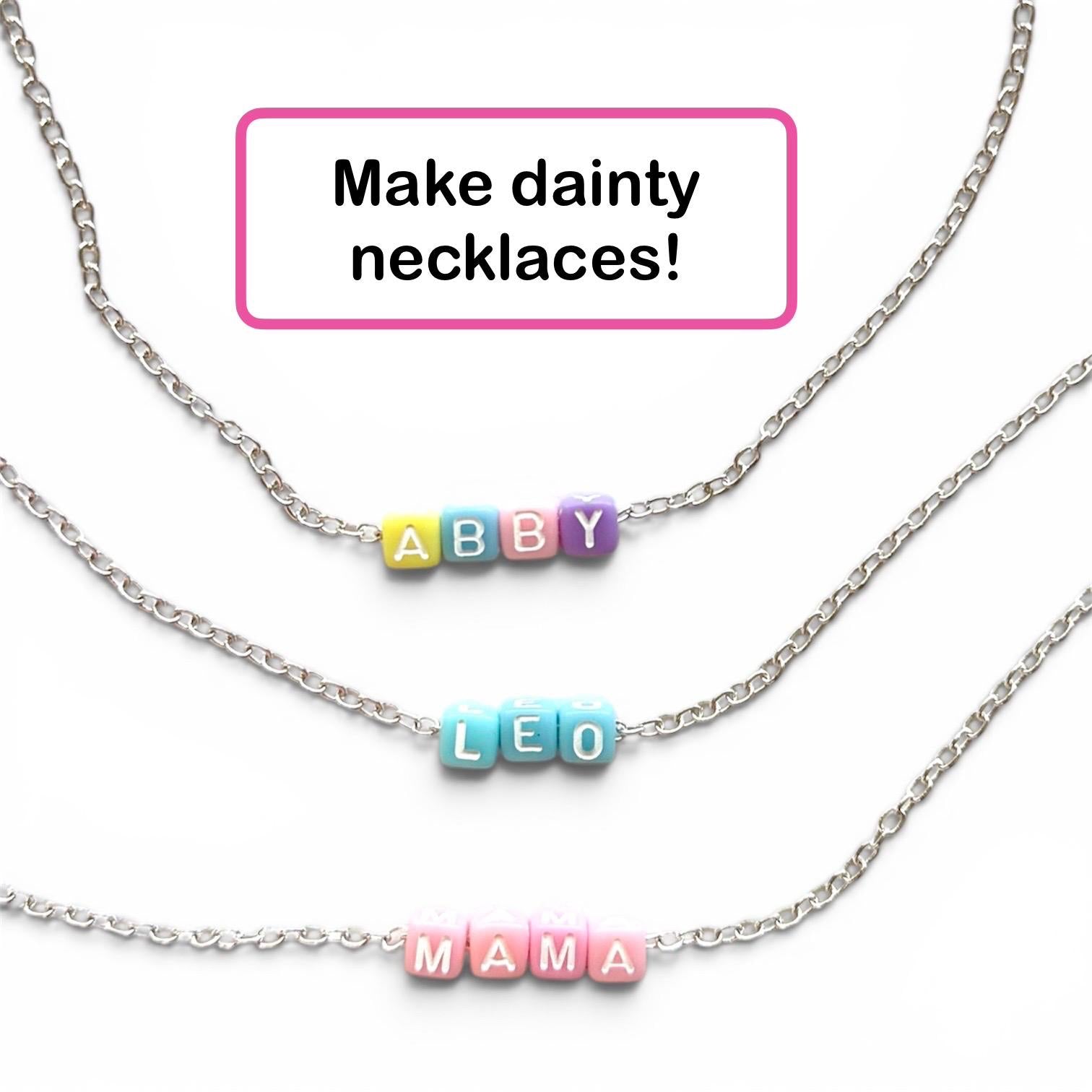 Tiny 4mm Cube Letter Beads, Hole: 2mm for DIY Kandi, Kids, Crafts