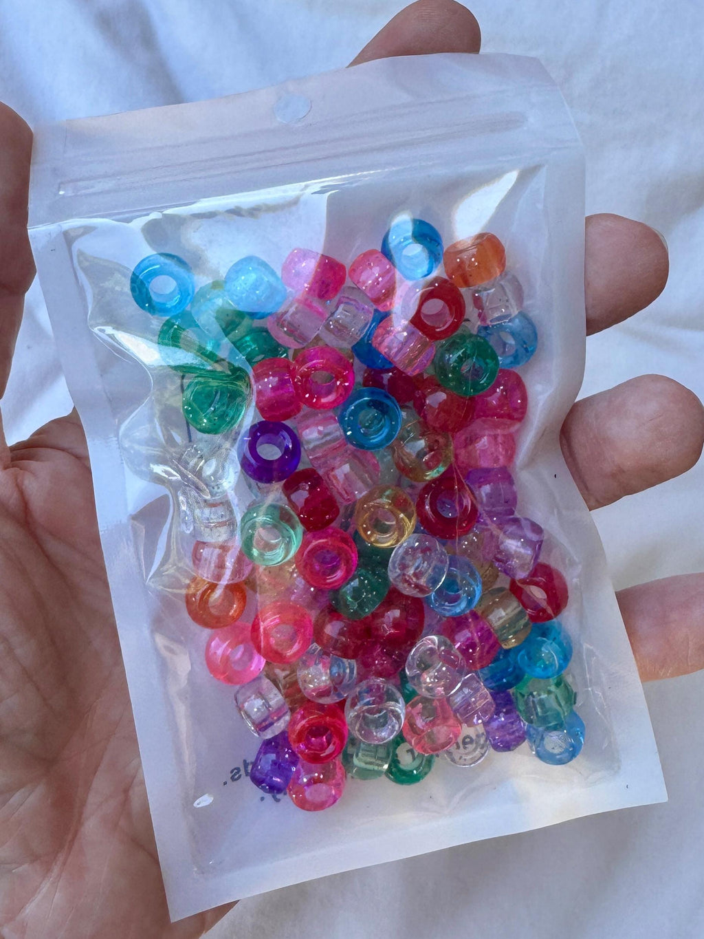 100 pcs Glitter Pony Beads, 9x6mm, Hole: 3.5mm