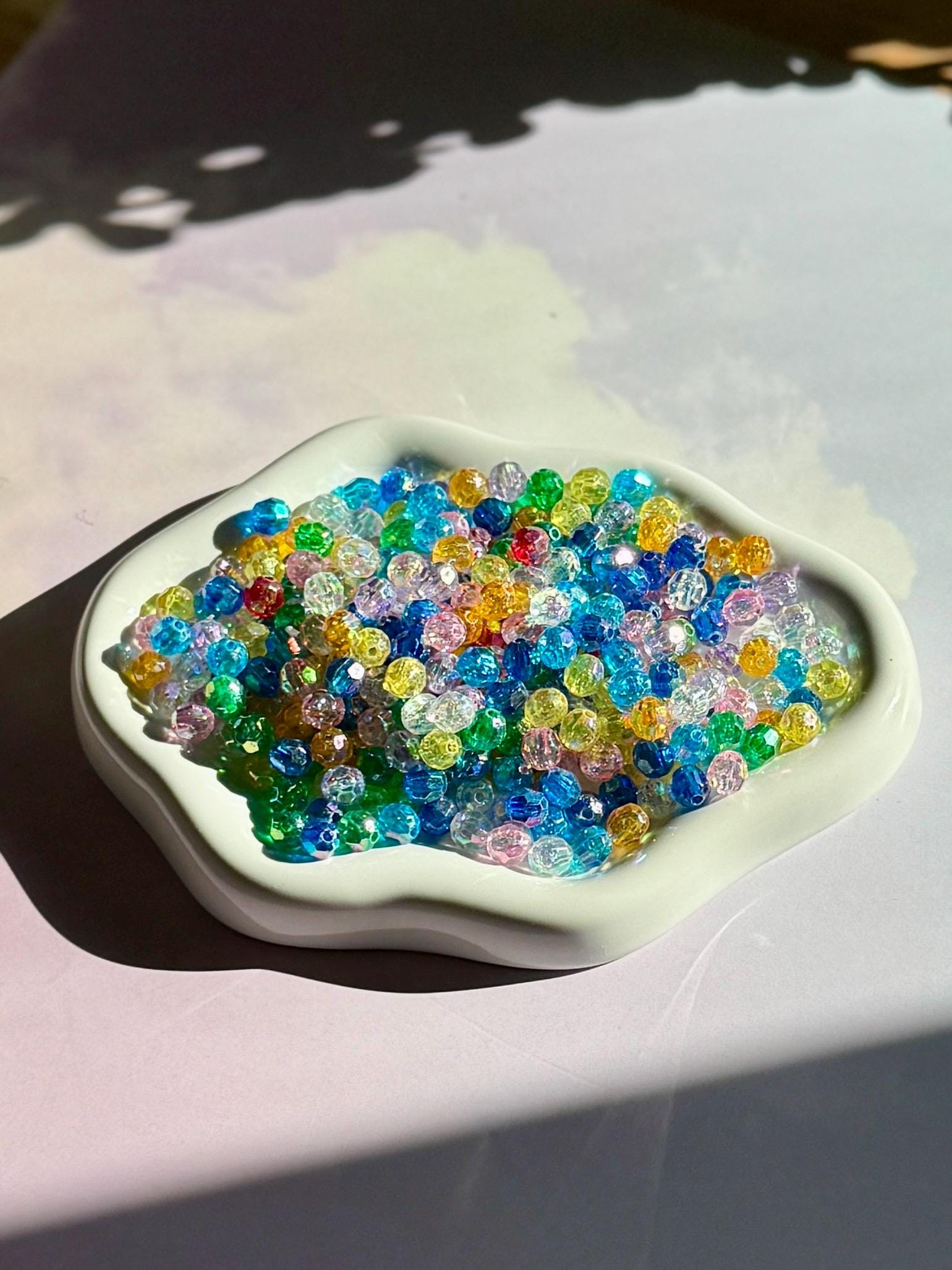 100 pcs 6mm AB Faceted Spacer Bead Mix, Hole: 1mm